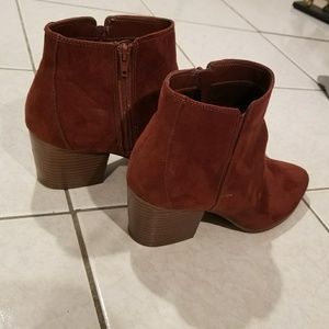 Maroon/red booties
